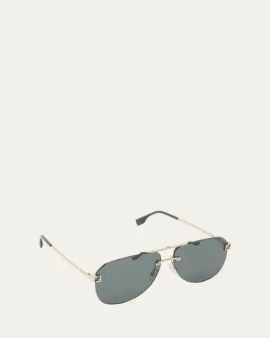 Fendi Men's Sky Monogram Metal Sunglasses | Thumbnail 3