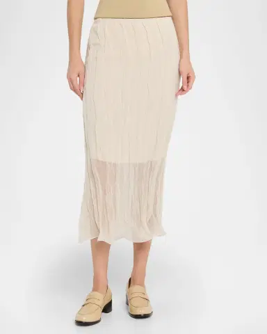 Brandon Maxwell James Crinkled Cotton Midi Skirt | Thumbnail 4