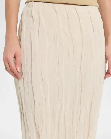 Brandon Maxwell James Crinkled Cotton Midi Skirt | Thumbnail 5