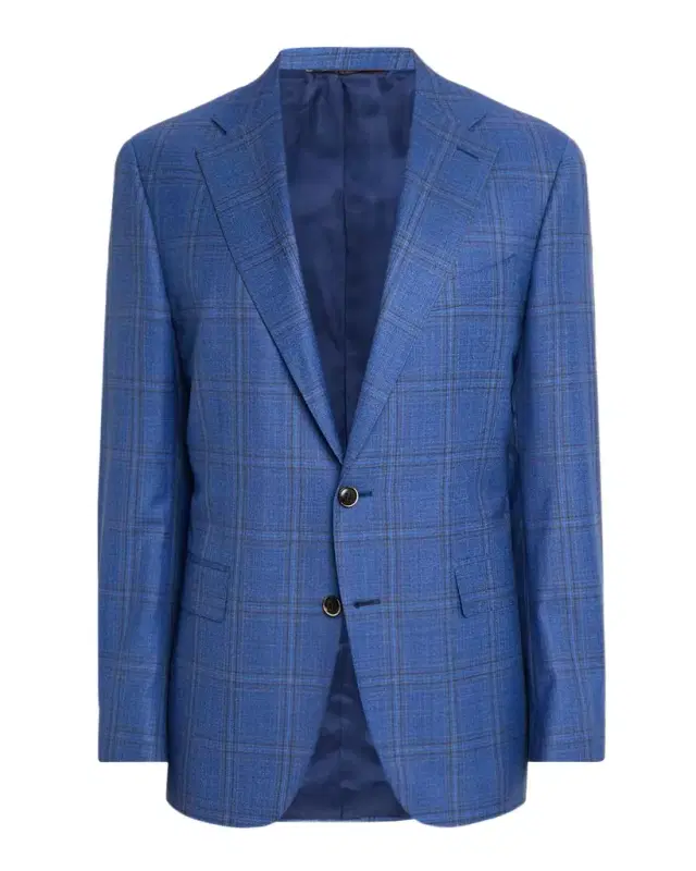 Men 's Plaid Wool Single-Breasted Sport Coat