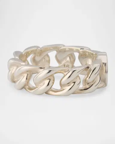 Gucci Men's Sterling Silver Interlocking Chain Ring | Thumbnail 3