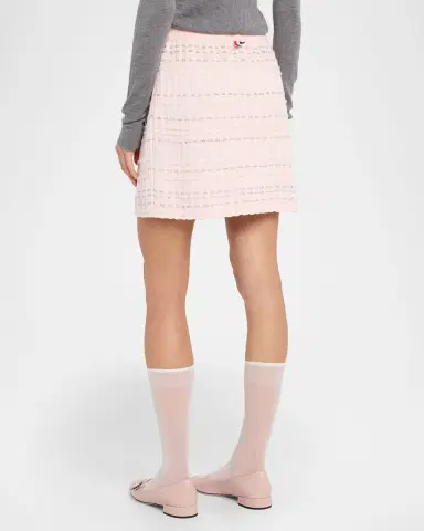 Thom Browne Seersucker Knit Tweed Jacquard Mini Skirt | Thumbnail 3