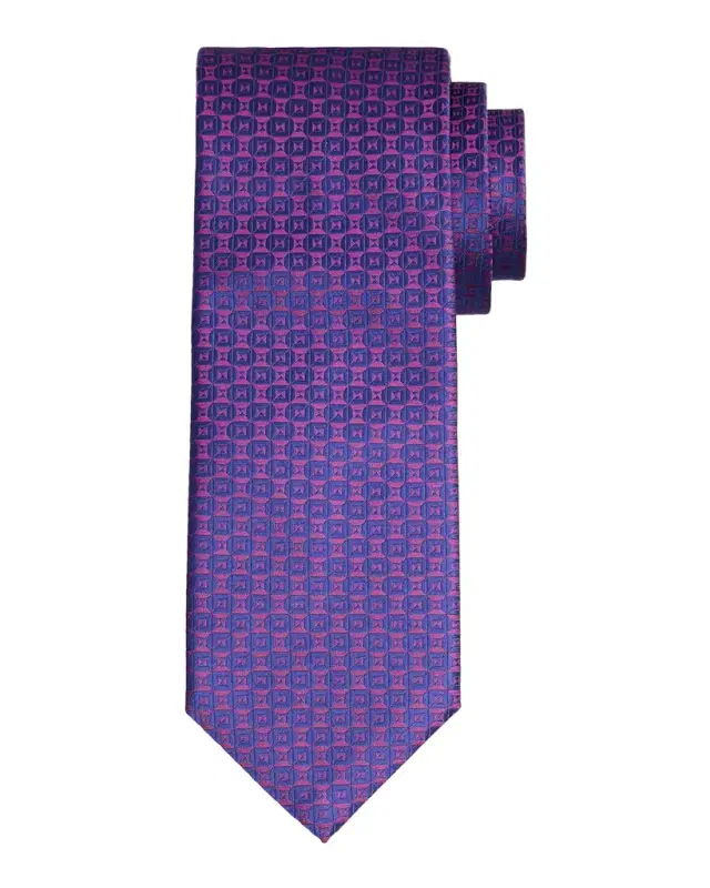 Men 's Tonal Woven Oval Silk Tie
