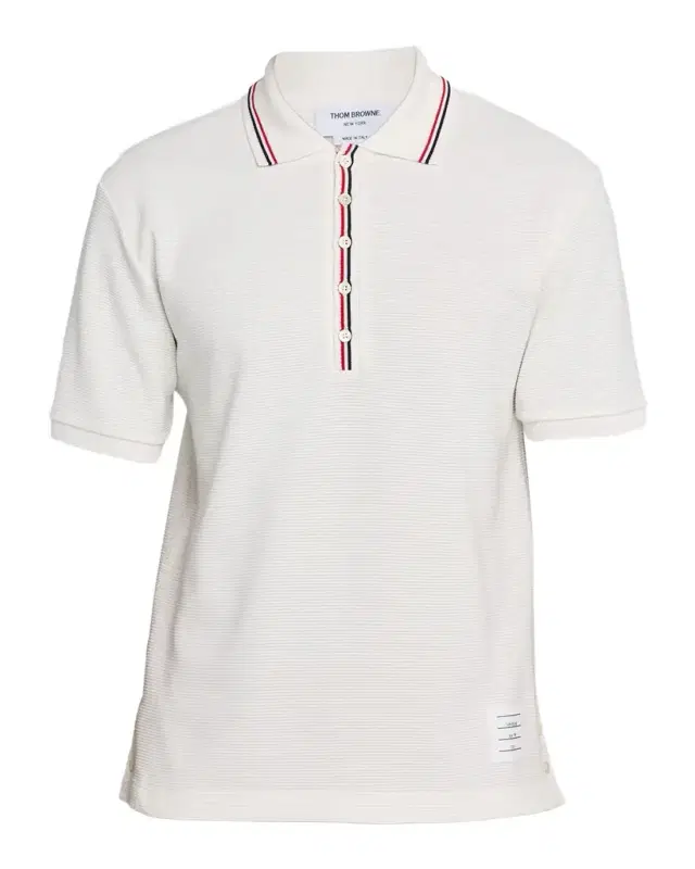 Men's Grosgrain-Trim Waffle Knit Polo Shirt