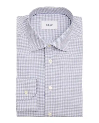 Eton Men's Signature Twill Micro-Check Slim-Fit Dress Shirt | Thumbnail 2