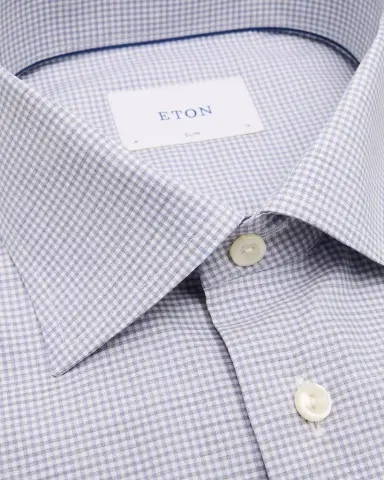 Eton Men's Signature Twill Micro-Check Slim-Fit Dress Shirt | Thumbnail 1