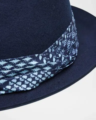 Paul Smith Men's Bandana-Trim Wool Panama Hat | Thumbnail 2 Paul Smith Men's Bandana-Trim Wool Panama Hat | Thumbnail 2