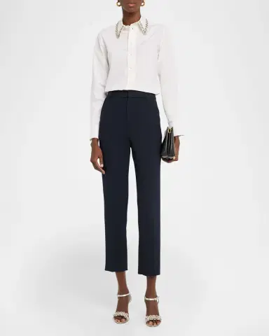 Dice Kayek Wool Twill Straight-Leg Ankle Pants | Thumbnail 2