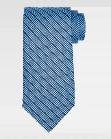 Stefano Ricci Men's Houndstooth Diagonal Stripe Silk Tie | Thumbnail 2 Stefano Ricci Men's Houndstooth Diagonal Stripe Silk Tie | Thumbnail 2