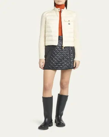 Moncler Padded Wool Zip-Up Cardigan | Thumbnail 2 Moncler Padded Wool Zip-Up Cardigan | Thumbnail 2
