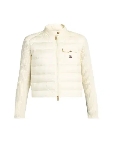 Moncler Padded Wool Zip-Up Cardigan | Thumbnail 1 Moncler Padded Wool Zip-Up Cardigan | Thumbnail 1