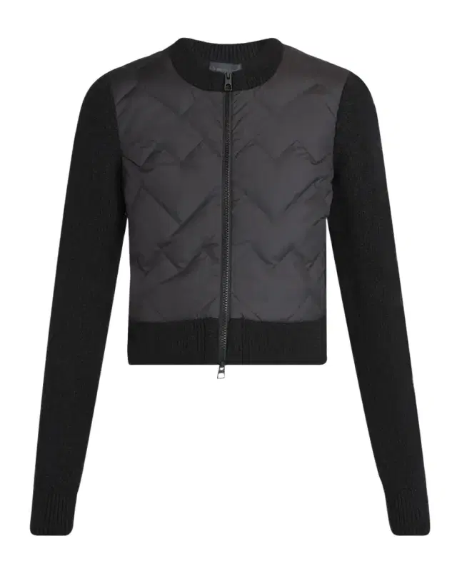 Padded Wool Zip-Up Cardigan