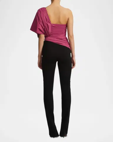 BCBGMAXAZRIA One-Shoulder Bow Jumpsuit | Thumbnail 2