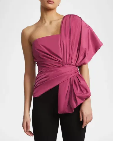 BCBGMAXAZRIA One-Shoulder Bow Jumpsuit | Thumbnail 3