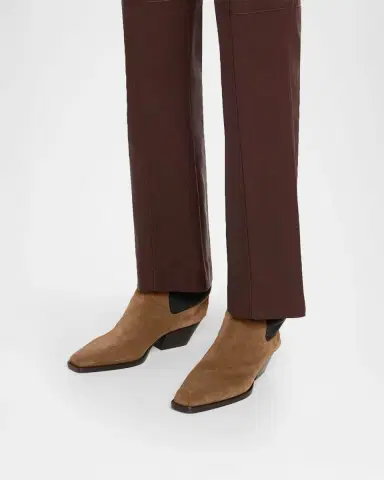 Brunello Cucinelli Suede City Block-Heel Western Booties | Thumbnail 2 Brunello Cucinelli Suede City Block-Heel Western Booties | Thumbnail 2