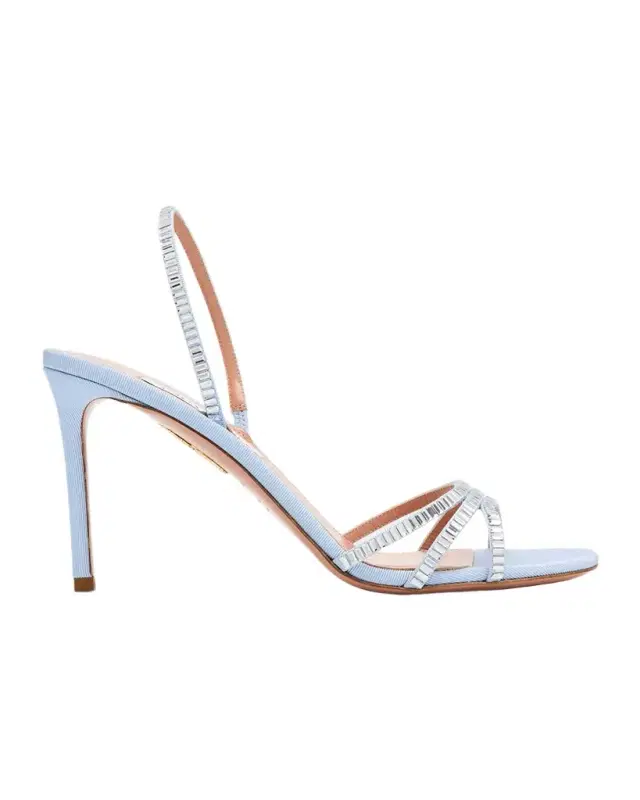 Aquazzura Memoire Crystal Grosgrain Halter Sandals