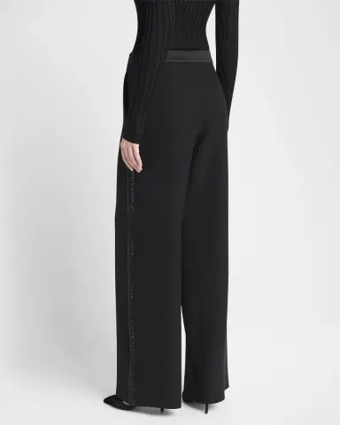 Giorgio Armani Wide-Leg Beaded Silk Tuxedo Pants | Thumbnail 3 Giorgio Armani Wide-Leg Beaded Silk Tuxedo Pants | Thumbnail 3