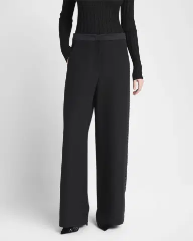 Giorgio Armani Wide-Leg Beaded Silk Tuxedo Pants | Thumbnail 4 Giorgio Armani Wide-Leg Beaded Silk Tuxedo Pants | Thumbnail 4