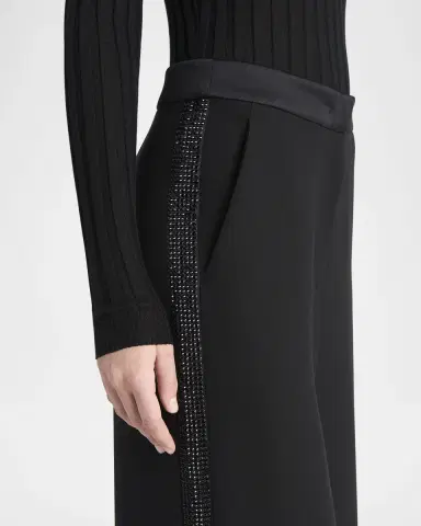 Giorgio Armani Wide-Leg Beaded Silk Tuxedo Pants | Thumbnail 5 Giorgio Armani Wide-Leg Beaded Silk Tuxedo Pants | Thumbnail 5
