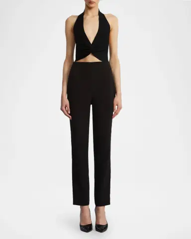 BCBGMAXAZRIA Slim Crepe Tux Pants | Thumbnail 3