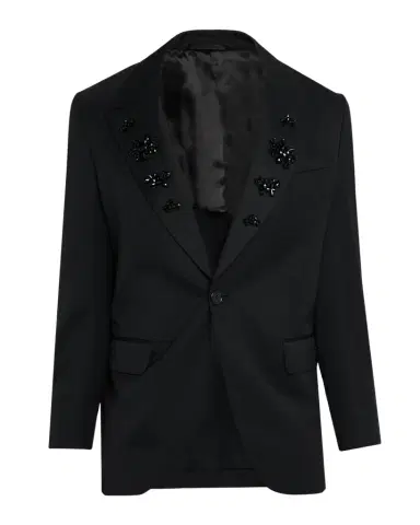 Simone Rocha Men's Relaxed-Fit Beaded Lapel Jacket | Thumbnail 1 Simone Rocha Men's Relaxed-Fit Beaded Lapel Jacket | Thumbnail 1