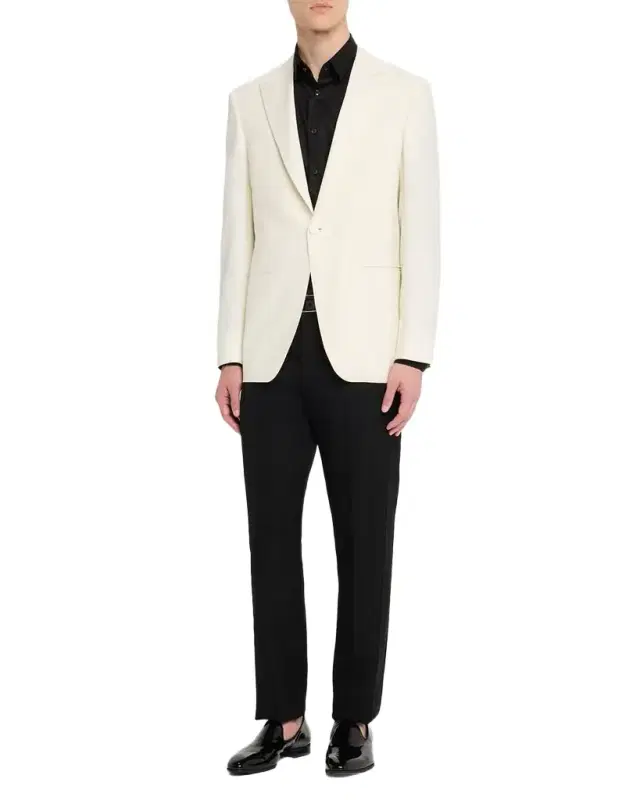 Men 's Wool Peak Lapel Dinner Jacket