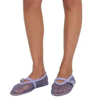 Alaïa Mesh Mary Jane Suede Ballerina Flats | Thumbnail 1