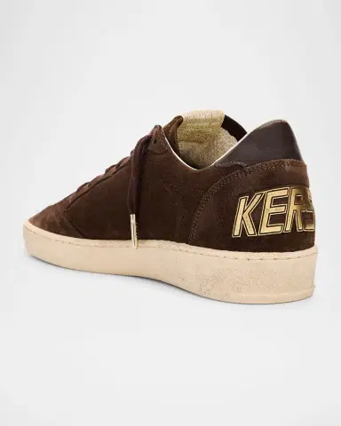 Golden Goose Ball Star Suede Glitter-Star Low-Top Sneakers | Thumbnail 3