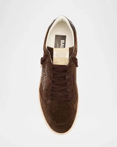 Golden Goose Ball Star Suede Glitter-Star Low-Top Sneakers | Thumbnail 6
