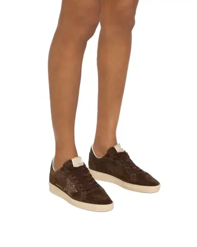 Golden Goose Ball Star Suede Glitter-Star Low-Top Sneakers | Thumbnail 1
