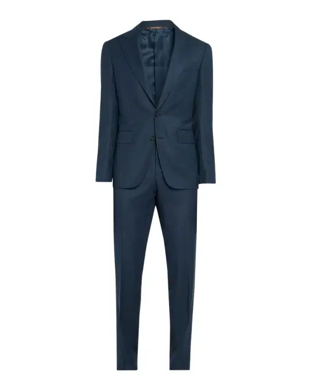 Men 's Wool Windowpane Peak Lapel Suit