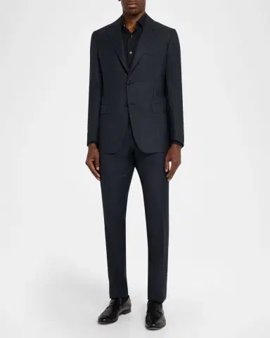 Brioni Men's Wool Micro-Plaid Two-Piece Suit | Thumbnail 2 Brioni Men's Wool Micro-Plaid Two-Piece Suit | Thumbnail 2