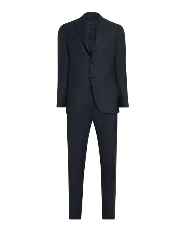 Men 's Wool Micro-Plaid Two-Piece Suit