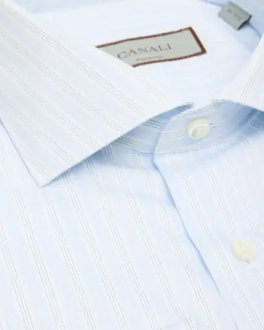Canali Men 's Triple Fine-Stripe Cotton Dress Shirt | Thumbnail 2 Canali Men 's Triple Fine-Stripe Cotton Dress Shirt | Thumbnail 2