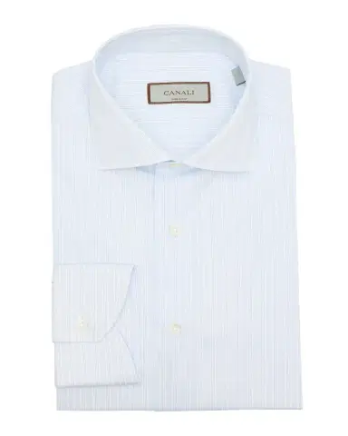 Canali Men 's Triple Fine-Stripe Cotton Dress Shirt | Thumbnail 1 Canali Men 's Triple Fine-Stripe Cotton Dress Shirt | Thumbnail 1