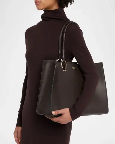 Giorgio Armani Teardrop Cutout Smooth Leather Shopper Tote Bag | Thumbnail 2 Giorgio Armani Teardrop Cutout Smooth Leather Shopper Tote Bag | Thumbnail 2