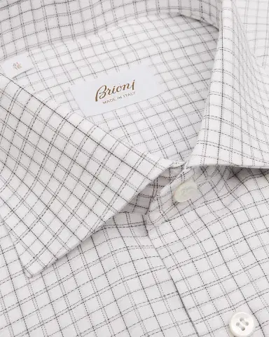 Brioni Men's Cotton Grid Check Classic-Fit Dress Shirt | Thumbnail 2 Brioni Men's Cotton Grid Check Classic-Fit Dress Shirt | Thumbnail 2