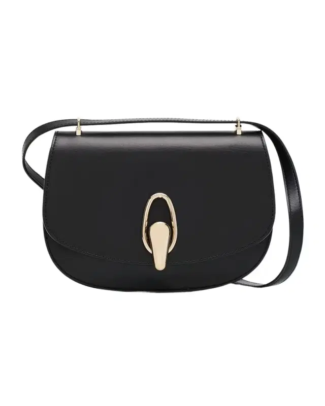 Giorgio Armani Rhinos Teardrop Turn-Lock Leather Crossbody Bag