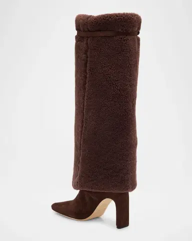STAUD 90mm Wally Shearling Foldover Suede Knee-High Boots | Thumbnail 3 STAUD 90mm Wally Shearling Foldover Suede Knee-High Boots | Thumbnail 3