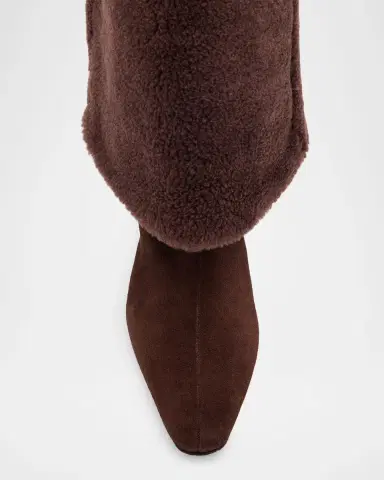 STAUD 90mm Wally Shearling Foldover Suede Knee-High Boots | Thumbnail 5 STAUD 90mm Wally Shearling Foldover Suede Knee-High Boots | Thumbnail 5