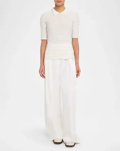 Emporio Armani Scallop-Trim Cotton Jersey Tee | Thumbnail 2