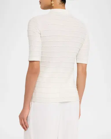 Emporio Armani Scallop-Trim Cotton Jersey Tee | Thumbnail 3