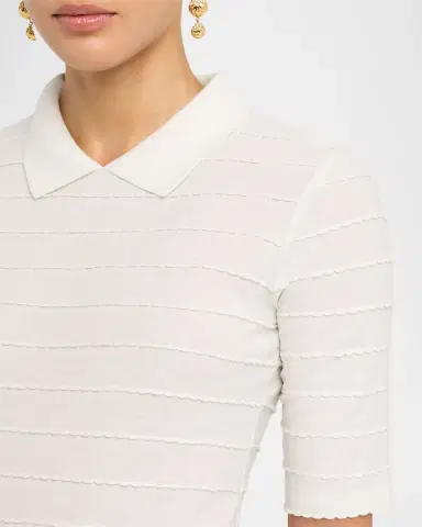 Emporio Armani Scallop-Trim Cotton Jersey Tee | Thumbnail 5