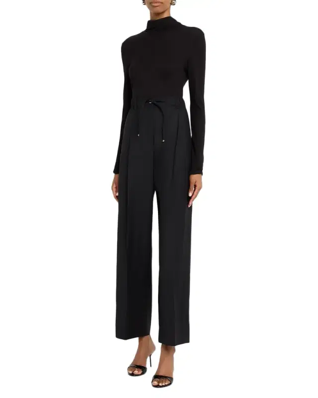 Straight-Leg Drawstring Trousers