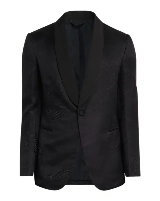 Men 's Paisley Jacquard Single-Breasted Blazer