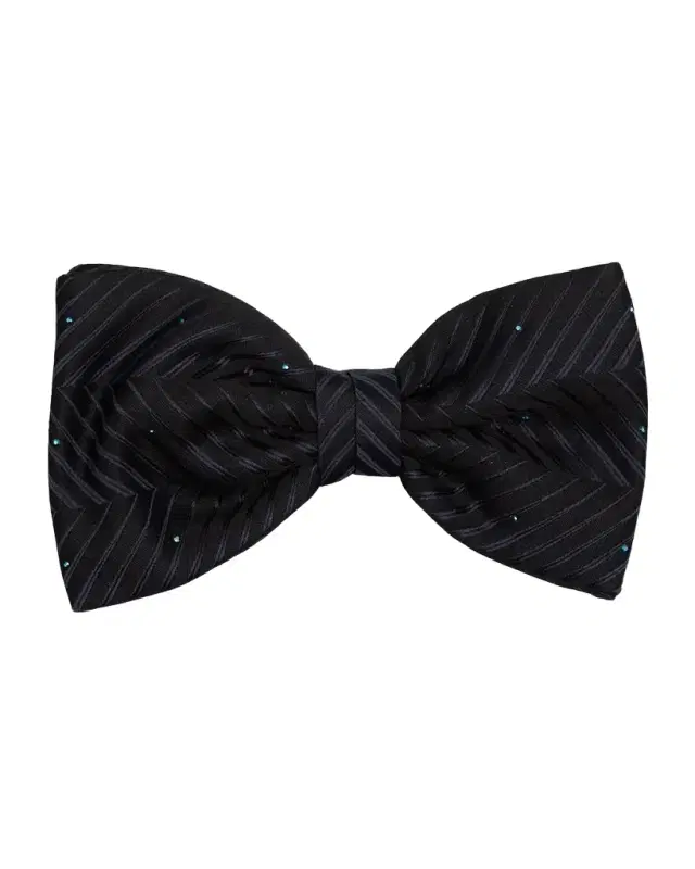 Men 's Crystal-Embellished Herringbone Bow Tie