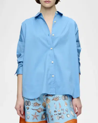 CALLAS MILANO Sirene Button-Down Silk Twill Scarf Shirt | Thumbnail 3