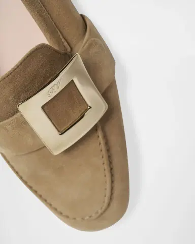 Roger Vivier Suede Metal Buckle Loafers | Thumbnail 3