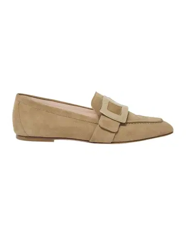 Roger Vivier Suede Metal Buckle Loafers | Thumbnail 1