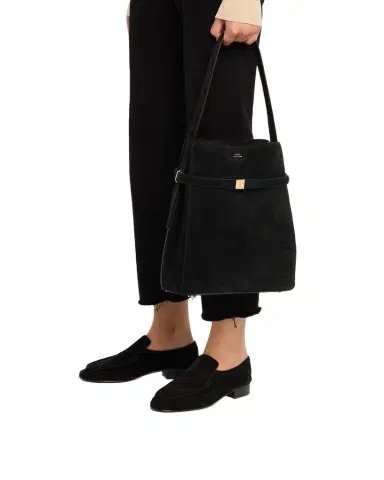 TOTEME Belted Suede Bucket Bag | Thumbnail 1 TOTEME Belted Suede Bucket Bag | Thumbnail 1